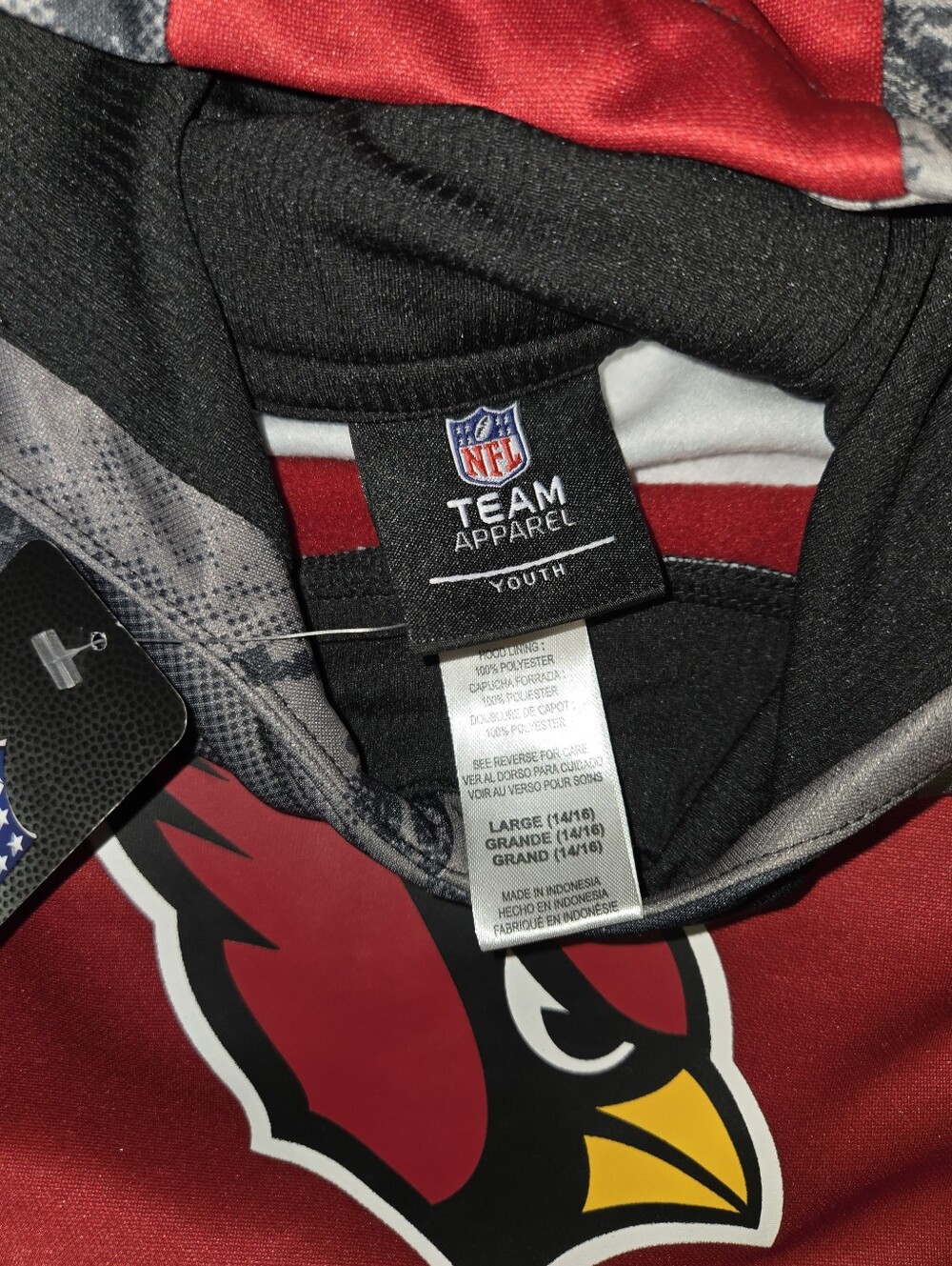 NWT NFL Cardinals Arizona Youth Hoodie Red/ Grey Size Large 14/16 - Picture 5 of 7